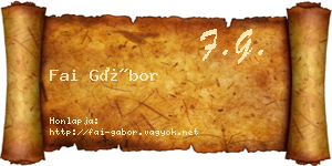 Fai Gábor névjegykártya