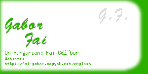 gabor fai business card